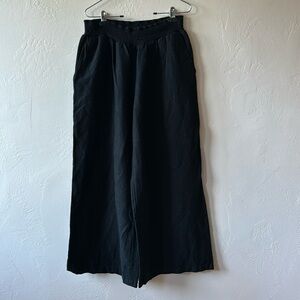 Linen rayon wide leg pant